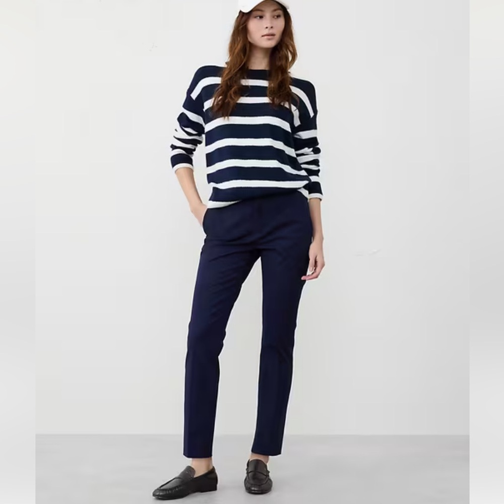 NWT BANANA REPUBLIC PREPPY NAVY MID-RISE SLOANE PANT SIZE 4L